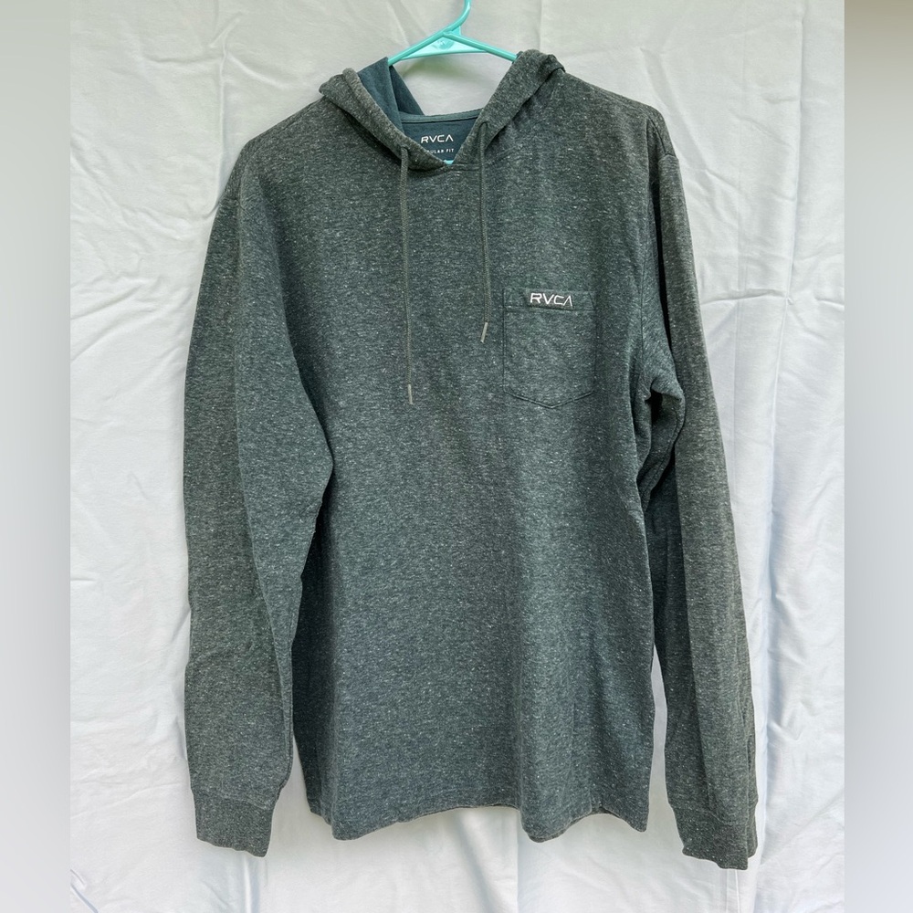 RVCA Green Pullover Hoodie Sweatshirt
